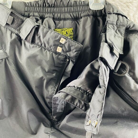 Sport Essentials Men's Large Black Insulated Nylon Snow Ski Cargo Pants Outdoor - Picture 4 of 14